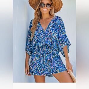 Cupshe Vibrant Blue and Purple Swim Cover-Up